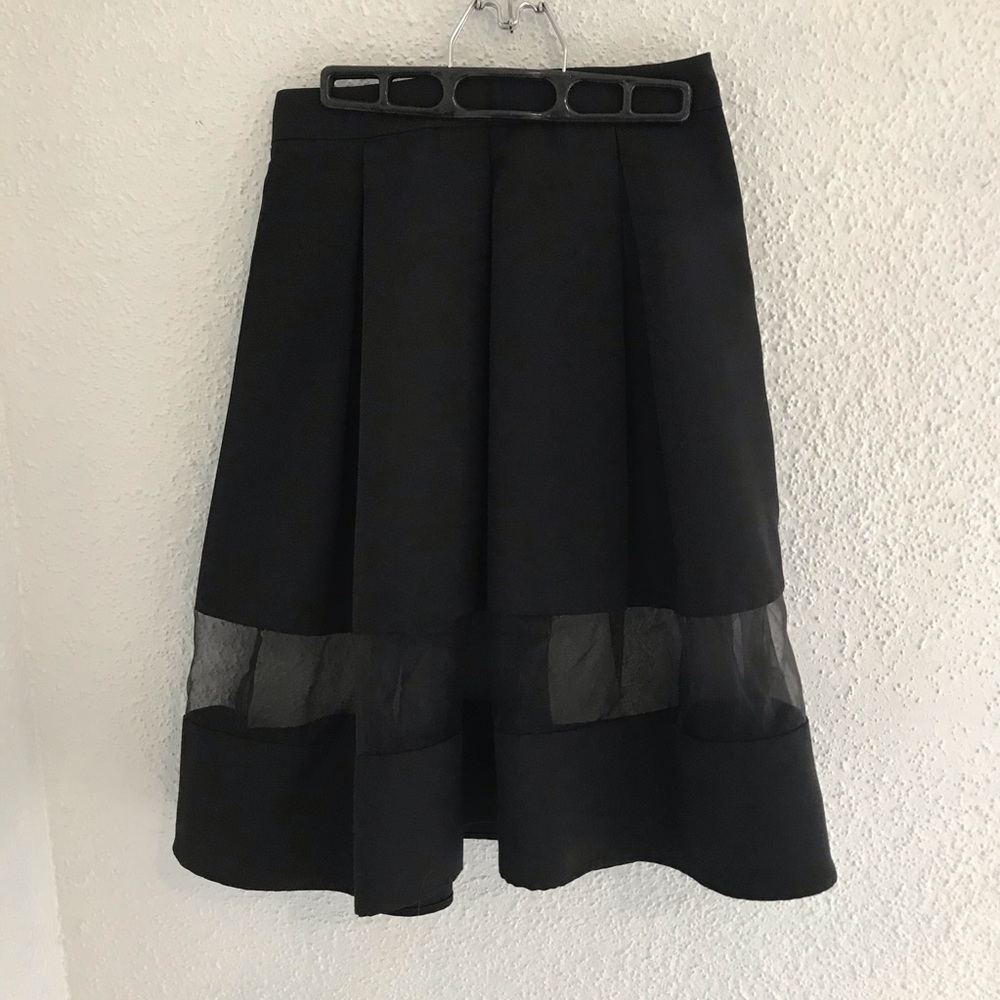 Express Black Long Twirling Skirt - Picture 2 of 5